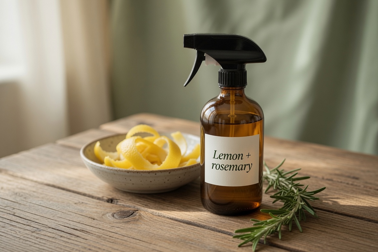 A simple DIY all‑purpose cleaner with lemon & rosemary