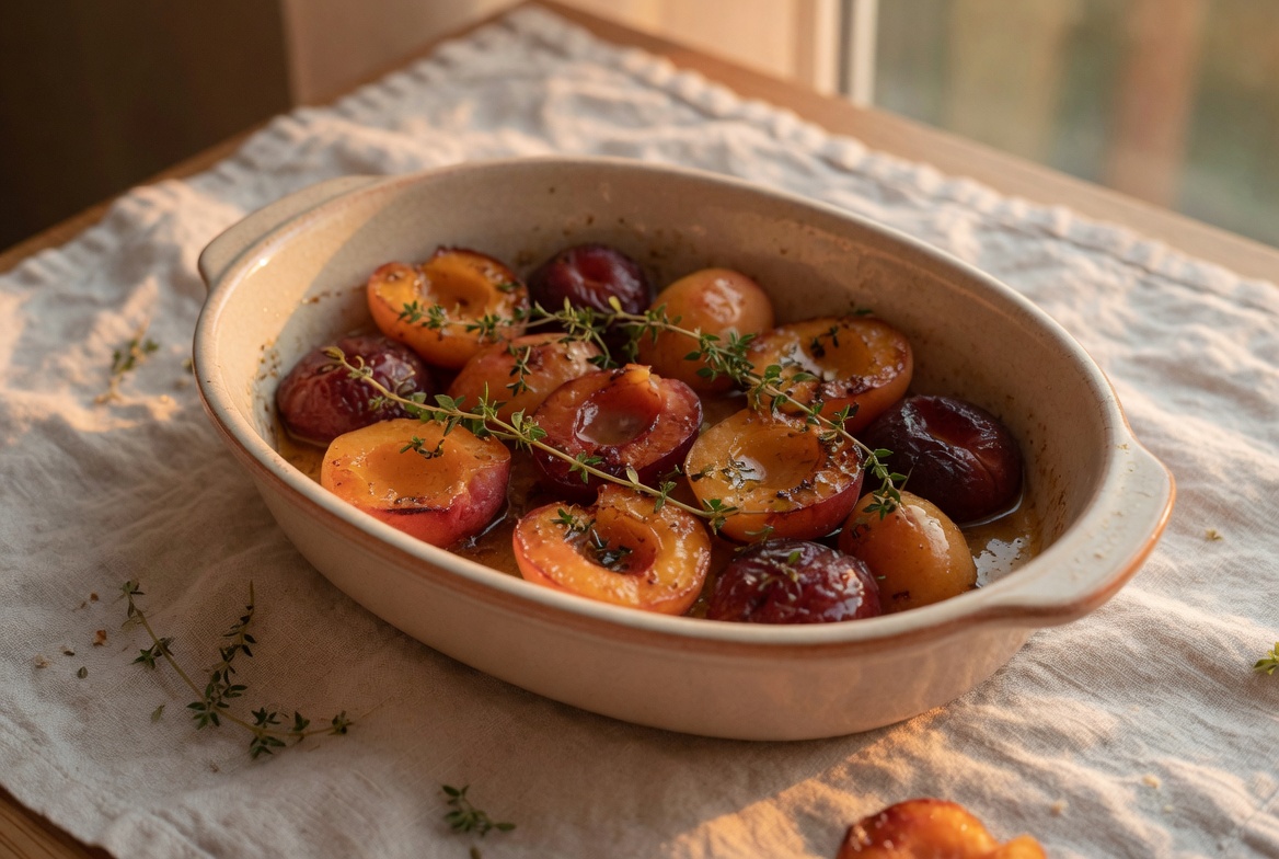 Roasted stone fruit with honey (A perfect and simple summer dessert)
