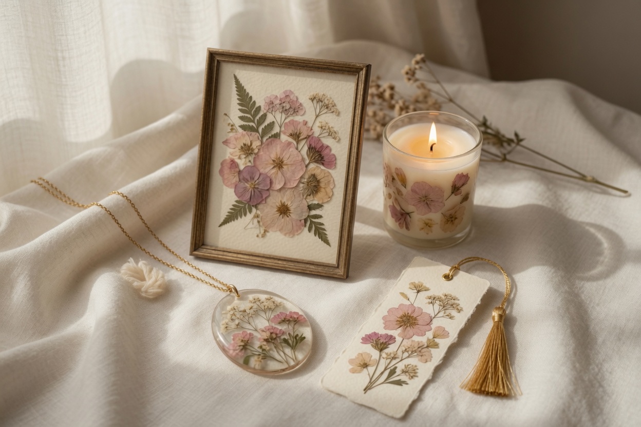 how to use pressed flowers