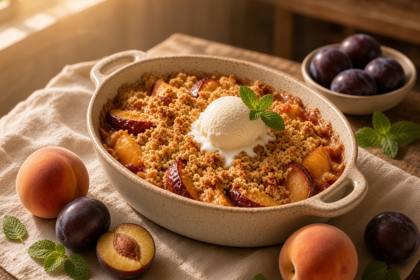 bake a peach crumble to celebrate summer