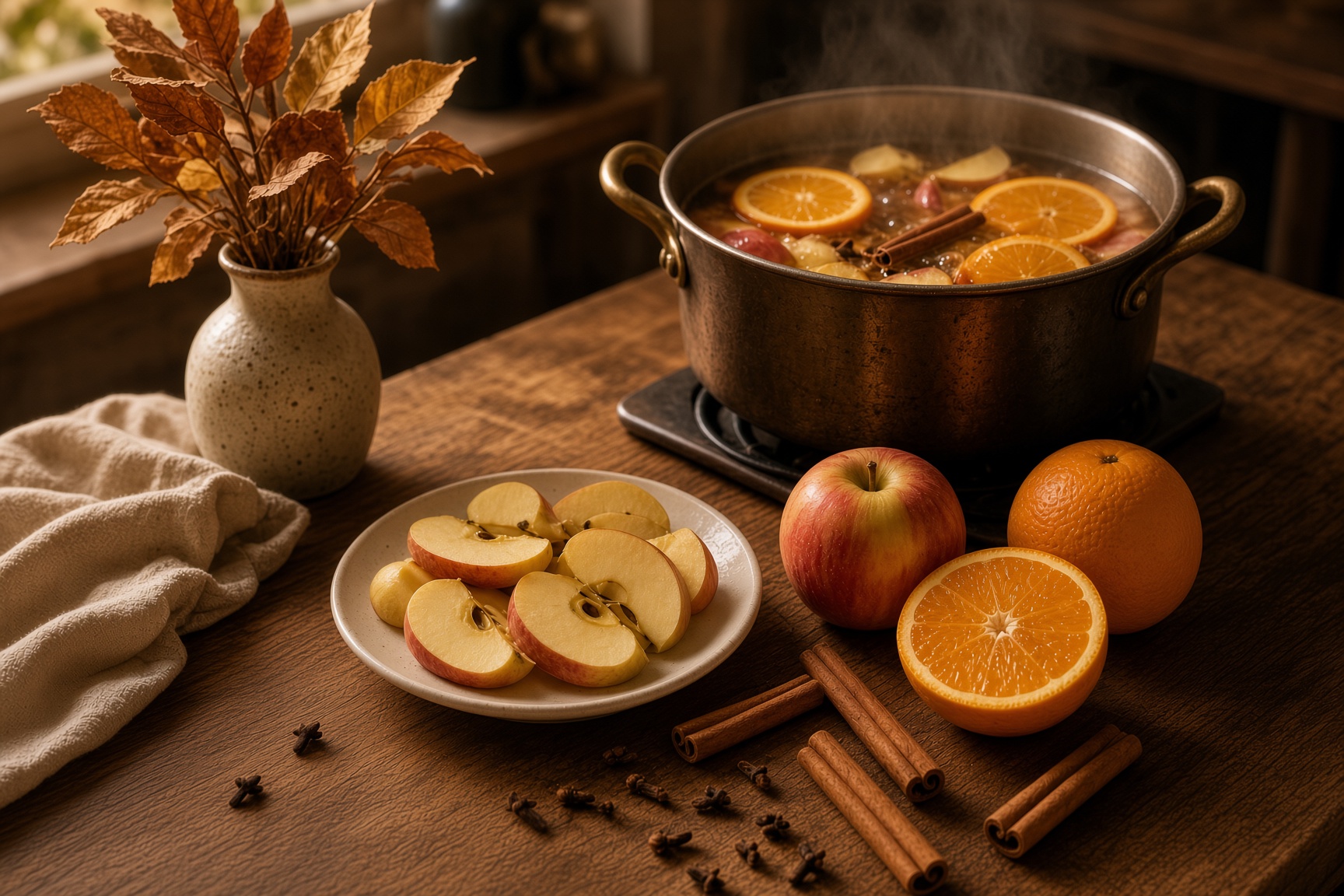 create a simmer pot for fall evenings